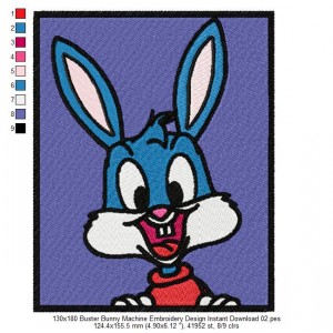 130x180 Buster Bunny Machine Embroidery Design Instant Download 02